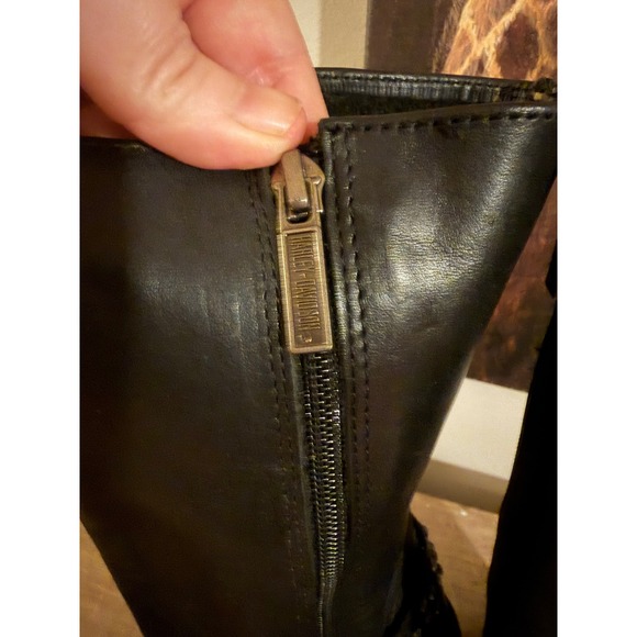 Harley-Davidson Womens Black Leather Rhinestone Studded Harness Boots Size 6 - Picture 6 of 9
